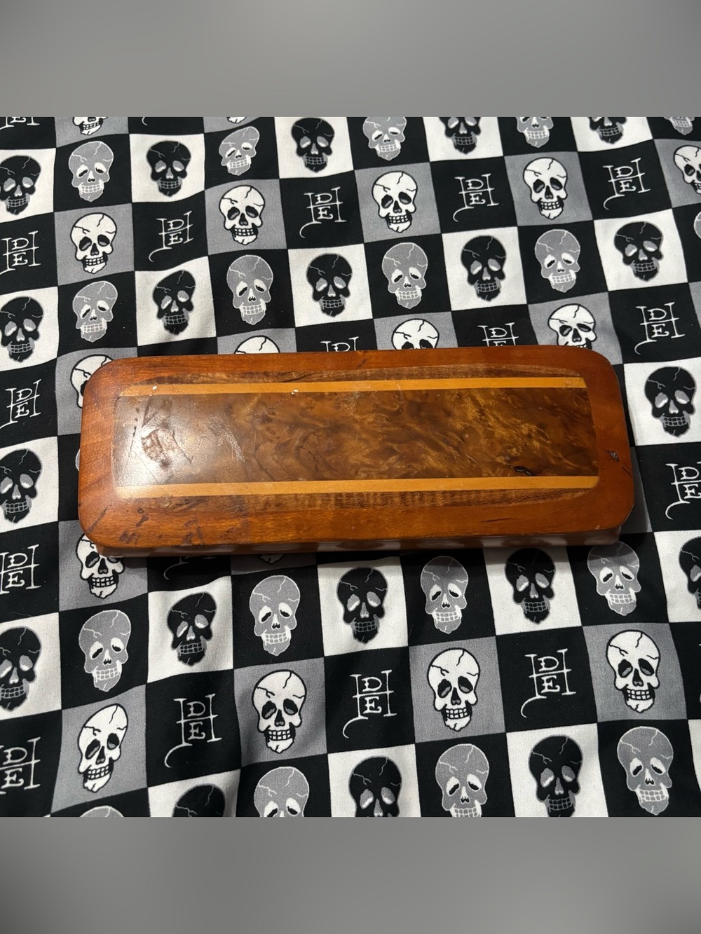 Vintage 90s Y2K Velvet Lined Wood Jewelry Trinket Box